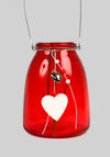 Enchanted Christmas Large Glass jar Candle Holder, Red