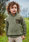 Mayoral Boys Fleece Pullover, Green