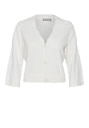 Fransa Knitted Blume Button Cardigan, Antique White