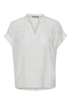 Fransa Short Sleeve Tian Blouse, Blanc De Blanc