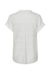 Fransa Short Sleeve Tian Blouse, Blanc De Blanc