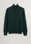 Gant D1 Casual Cotton Half Zip Jumper, Storm Green