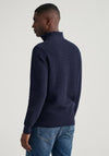 Gant D1 Waffle Knit Half Zip Sweatshirt, Evening Blue