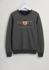 Gant D2 Archive Shield Crew Neck Sweatshirt, Antracit Melange