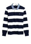 Gant Orignial Bar Stripe Heavy Rugger Polo, Eggshell & Navy