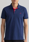 Gant Contrast Pique Collar Polo Shirt, Persian Blue