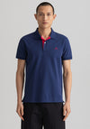 Gant Contrast Pique Collar Polo Shirt, Persian Blue