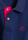 Gant Contrast Pique Collar Polo Shirt, Persian Blue