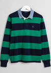 Gant Original Barstripe Heavy Rugger Polo, Kelly Green