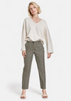 Gerry Weber Houndstooth Print Trousers, Khaki Multi