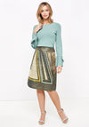 Gerry Weber Shimmer Print A-Line Skirt, Khaki