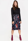 Gerry Weber Belted Floral Pencil Skirt, Navy