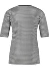 Gerry Weber Lace Trim Gingham Top, Black & White