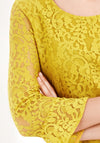 Gerry Weber Lace Fluted Sleeve Top, Mustard