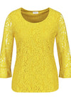 Gerry Weber Lace Fluted Sleeve Top, Mustard