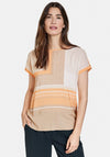 Gerry Weber Panelled Pattern Top, Orange Multi