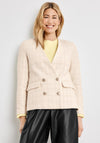 Gerry Weber Double Breasted Textured Blazer, Cream