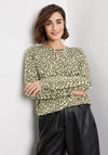 Gerry Weber Keyhole Neckline Pattern Blouse, Green & White