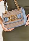 Guess Aileen 4G Logo Crossbody Bag, Brown & Blue