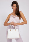 Guess Alexie Multiway Satchel Bag, White Multi