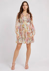 Guess Womens Tiered Mini Dress, Floral Fantasy