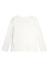 Guess Kid Girl Embellished Logo Long Sleeve Top, Ivory