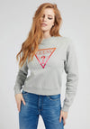 Guess Womens Karida Icon Logo Sweatshirt, Grey