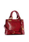 Guess Katey Python Satchel Bag, Red