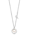 Guess Double Modern Circle Necklace, Silver Rose Gold