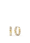 Guess Pave Leaf Hoop Earrings, Gold