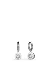 Guess Solitaire Hoop Earrings, Silver