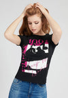 Guess Womens 1981 Print T-Shirt, Black