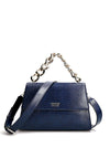 Guess Tullia Croc Print Handbag, Midnight