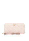 Guess Malia Quilted Zip Around Wallet, Soft Pink