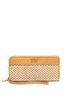 Guess Katey SLG Woven Zip Around Wallet, Caramel Multi