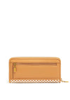 Guess Katey SLG Woven Zip Around Wallet, Caramel Multi