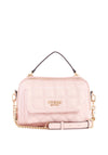 Guess Kamina Medium Double Pouch Satchel Bag, Blush Pink