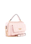 Guess Kamina Medium Double Pouch Satchel Bag, Blush Pink