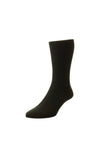 HJ Classic Collection Pure Cotton Rib Socks Size Medium, Black