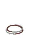 Hugo Boss Leather Blended Bracelet, Dark Brown