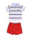 Hugo Boss Baby Boys Polo Shirt and Shorts Set, White Multi