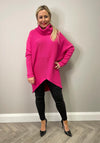 Seventy1 One Size Ribbed Long Jumper, Fuchsia