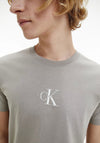 Calvin Klein Organic Monogram Logo T-Shirt, Beige