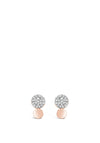 Absolute Rose Gold Double Circle Diamante Earrings, JE237RS