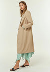 Jovonna Fluid Double Breasted Long Coat, Beige