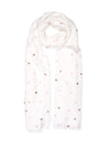 Katie Loxton Metallic Heart Print Scarf, White