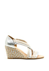 Kate Appleby Lerwick Wedged Sandals, Silver and Cream