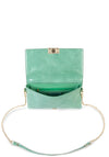 Katie Loxton Celine Faux Croc Skin Flap-Over Crossbody Bag, Mint Green