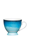 Kitchen Craft Blue Ombre China Footed Mug, Blue