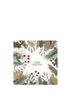 IHR Natural Merry Christmas Napkins, White Multi